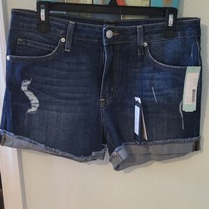 JustBlack Blue Denim Distressed Women Shorts